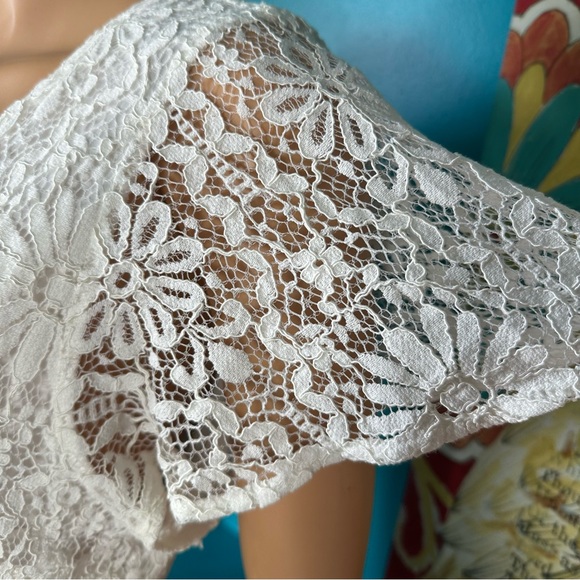 Lulu’s Daily‎ Angel White Lace Flutter Sleeve Midi Wrap Dress - Picture 10 of 15